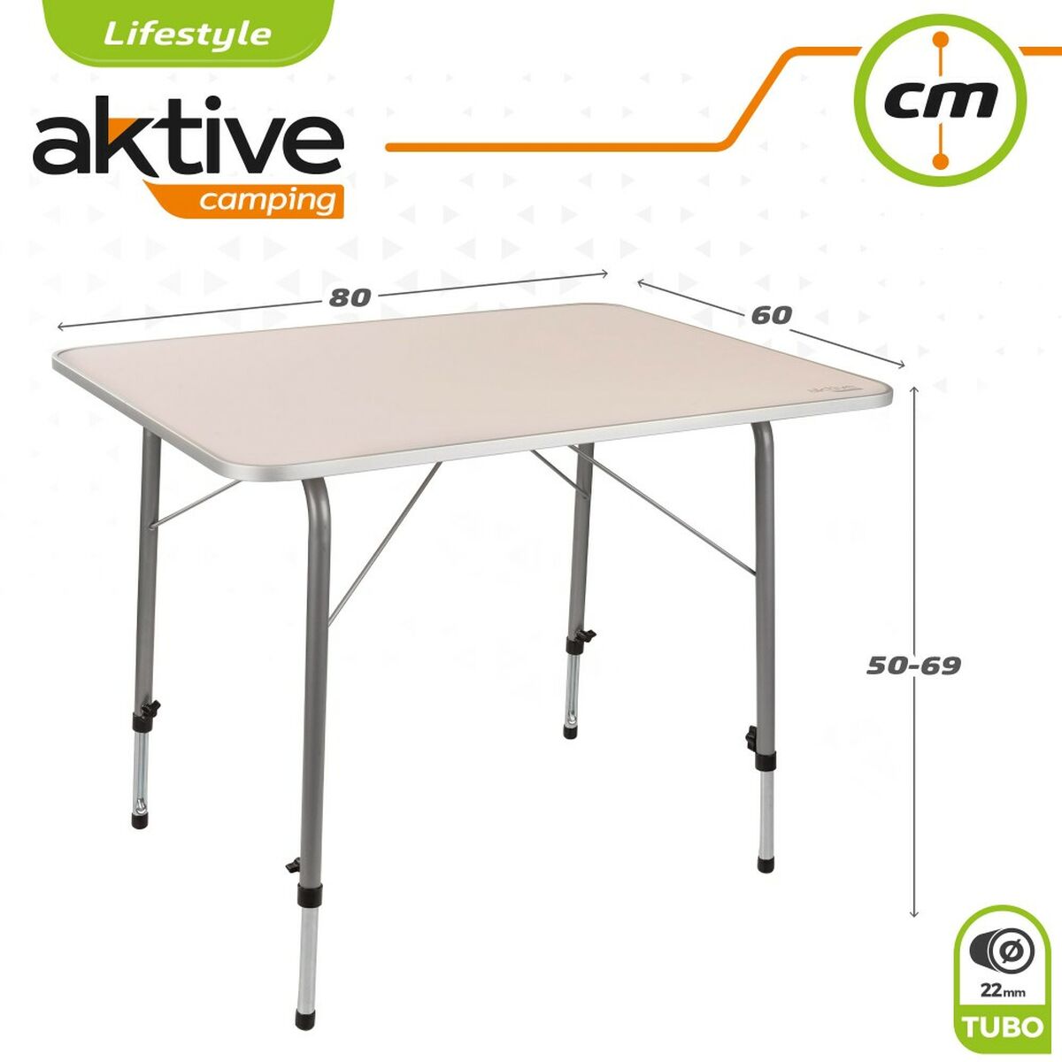 Bord Aktive Foldbar Camping 80 x 69 x 60 cm